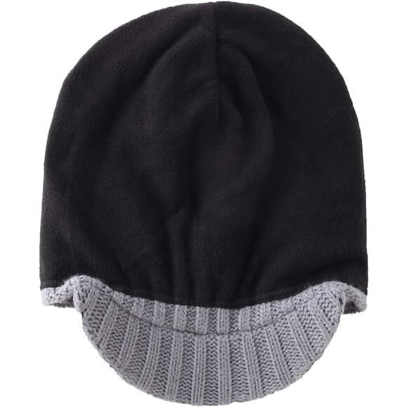 Men's Winter Hat Thick Knit Beanie Cap light Grey - Picture 3 of 7